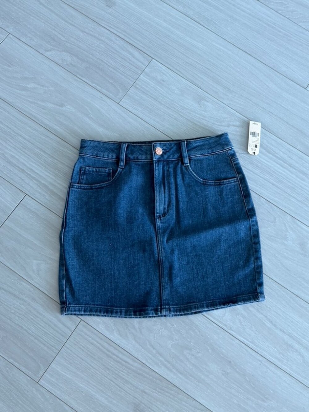 Garage Dark Wash Denim Mini Skirt